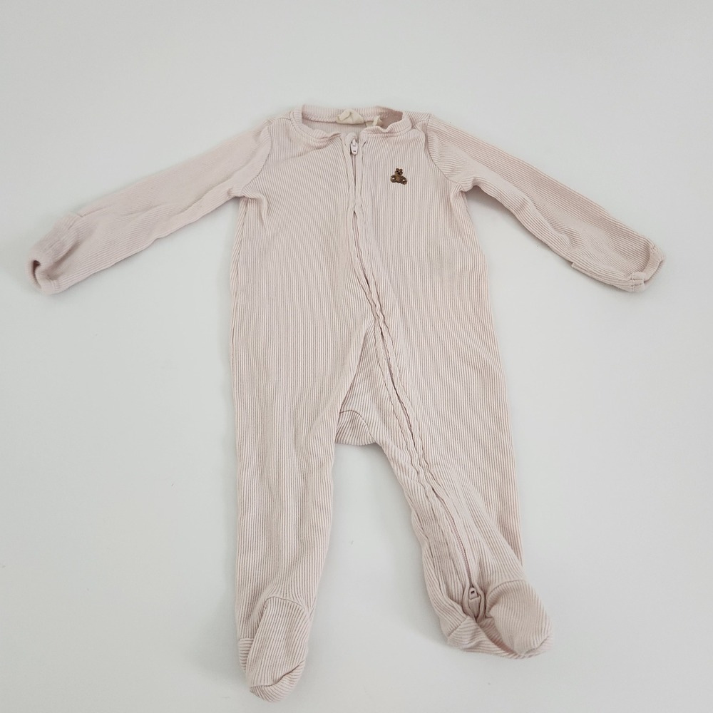 Baby Gap First Favorites Pink Cotton Footed Sleeper‎ 0-3 Months Two-Way Zip